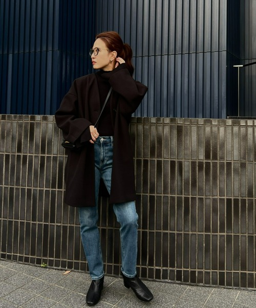 y/m（イム） ノーカラーコート FREE ブラック レディース : ZOZOTOWN