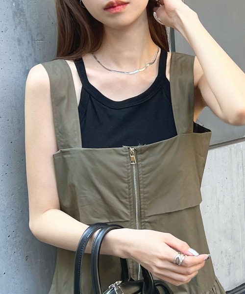 ୨୧Rワンピース   2枚 Futier Land ワンピース ワイドストラップギャザーワンピース
