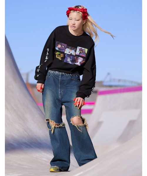 tシャツ 「evangelion x little sunny bite」 long tee レディース メンズ Little sunny bite tシャツ 「evangelion x little bite」 long