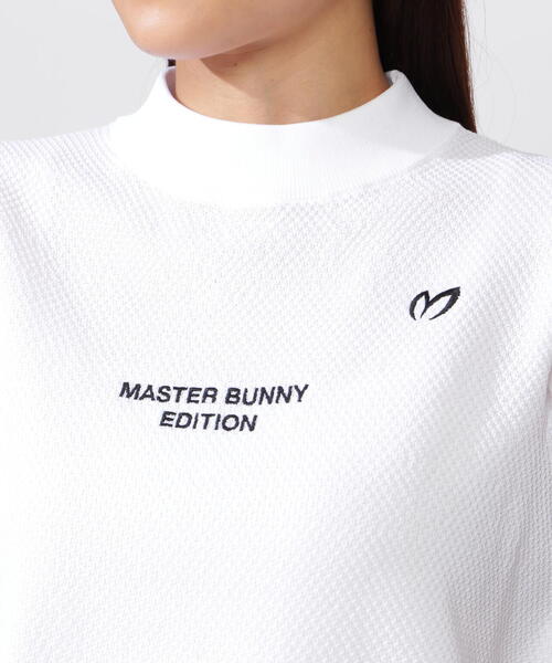 ニット セーター 「MASTER BUNNY EDITION」アモッサリブプレス半袖モックネックニットプルオーバー レディース アモッサリブプレス半袖モックネックニットプルオーバー