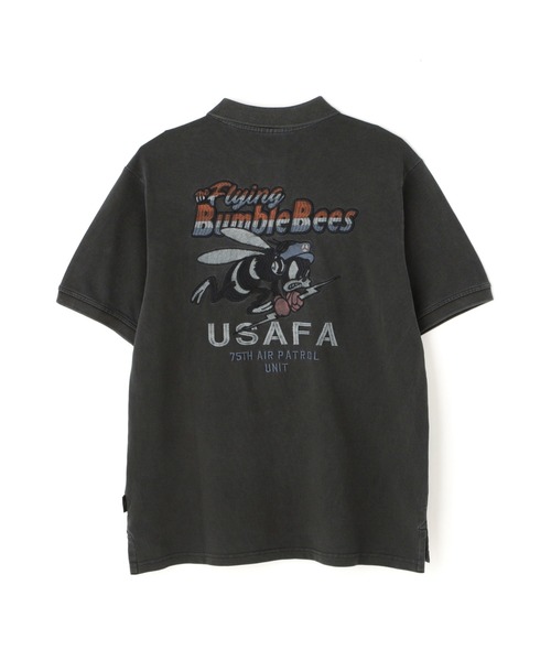 限定■AVIREX■大人気 フェイドウォッシュ 刺繍ポロ 国内発送 AVIREX ポロシャツ 「直営店限定」FADE WASH EMB POLO ”BUMBLE
