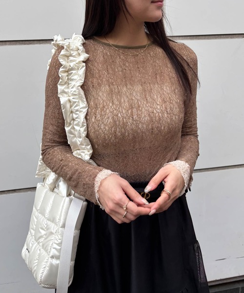 LADYMADE（レディメイド） tシャツ バイカラーレースレイヤード 