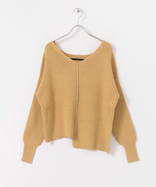 「KBF+」 Vネックニット ONE オフホワイト レディース_画像4