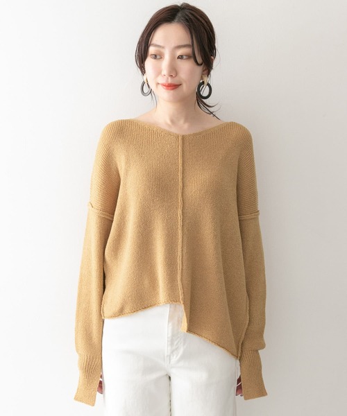 「KBF+」 Vネックニット ONE オフホワイト レディース_画像7