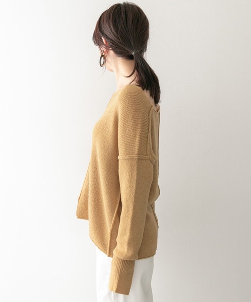 「KBF+」 Vネックニット ONE オフホワイト レディース_画像8