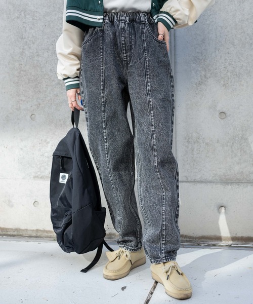 [WEGO] обработка Denim брюки MEDIUM оттенок черного прочее женский 
