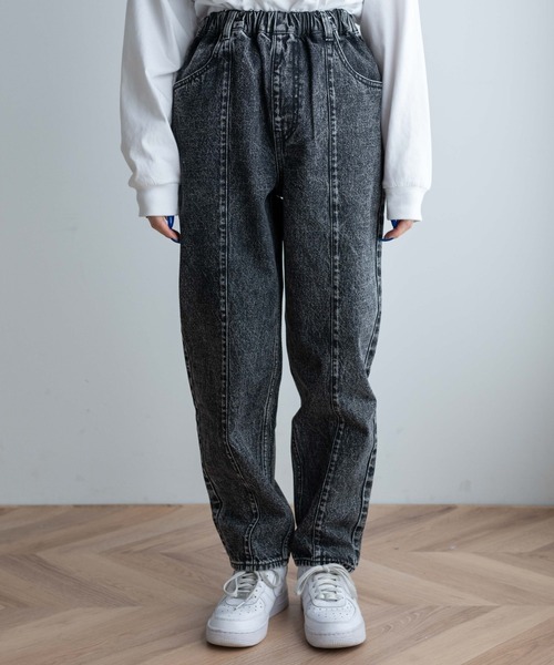 [WEGO] обработка Denim брюки MEDIUM оттенок черного прочее женский 