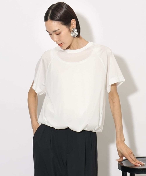 tシャツ 裾ドロストバルーンプルオーバー レディース