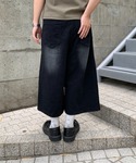 ワイドパンツ ジーンズ ヴィンテージ加工デニム...の詳細画像1