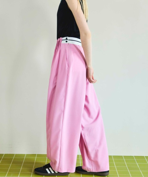 Maison Specialメゾンスペシャル　チェックパンツ 38 ピンク Panel Plaid Pants/パネルチェックパンツ【MAISON SPECIAL