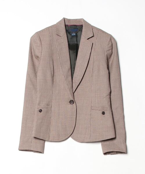 J.CREW（ジェイクルー） チェック柄テーラードジャケット 0 ブラウン