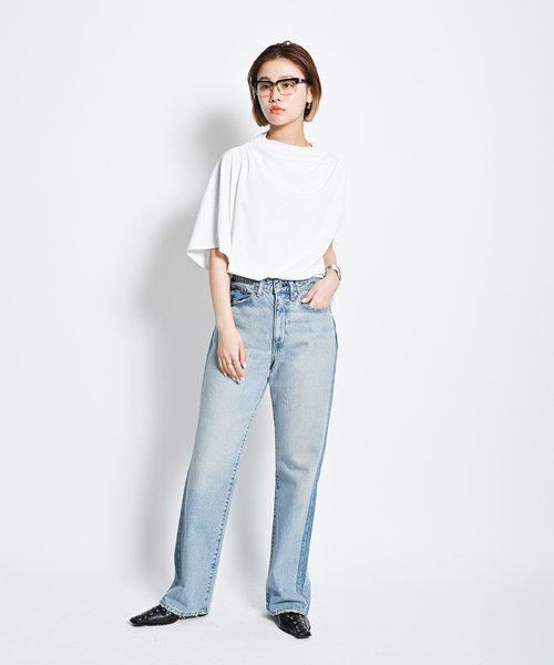 CITYSHOP(シティショップ) ASYMMETRY CUTTING シャツ ASYMMETRY CUT TOP：カットソー（Tシャツ／カットソー
