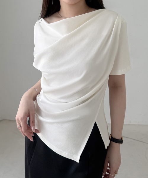「mipiarl」 半袖カットソー MEDIUM ブラック レディース