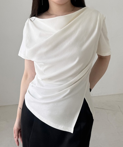 「mipiarl」 半袖カットソー MEDIUM ブラック レディース