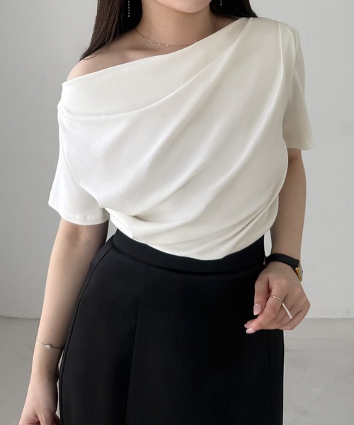 「mipiarl」 半袖カットソー MEDIUM ブラック レディース