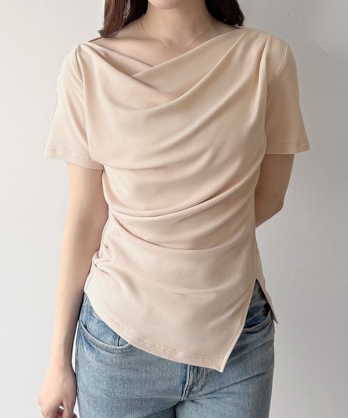 「mipiarl」 半袖カットソー MEDIUM ブラック レディース