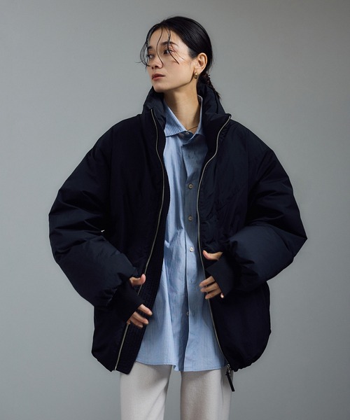 ADAM ET ROPÉ 青 ジッパー付き スタンドカラー ジャケット ADAM ET ROPÉ 青 ジッパー付き スタンドカラー ジャケット