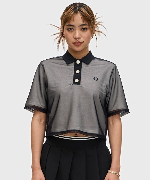 FRED PERRY ポロシャツ ポロ Mesh Overlay Polo Shirt／メッシュ