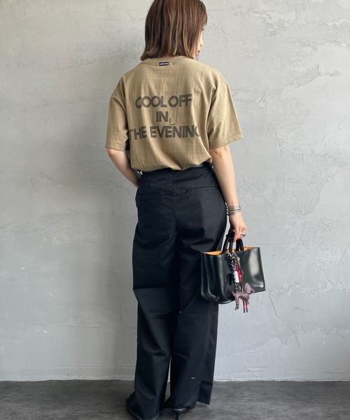 【AMERICANA/アメリカーナ】 T-SHIRT ベージュ americanaアメリカーナ 半袖 Tシャツ（色：ベージュ系）の