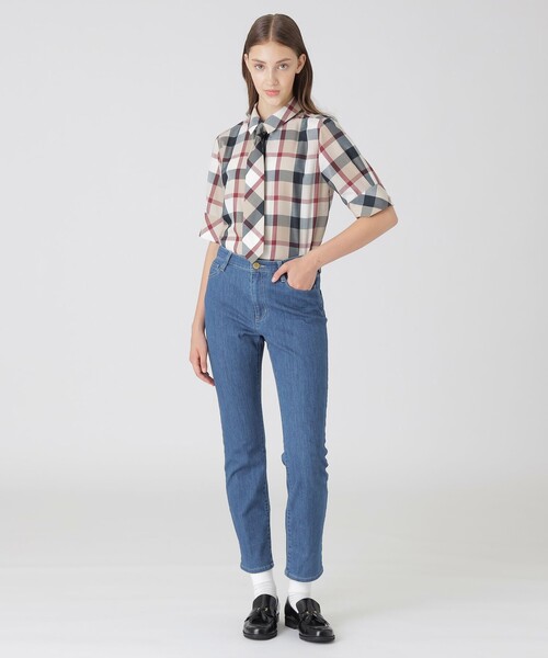 BLUE LABEL CRESTBRIDGE ハイライズストレートパンツ34 BLUE LABEL CRESTBRIDGE（ブルーレーベルクレストブリッジ） ジーンズ