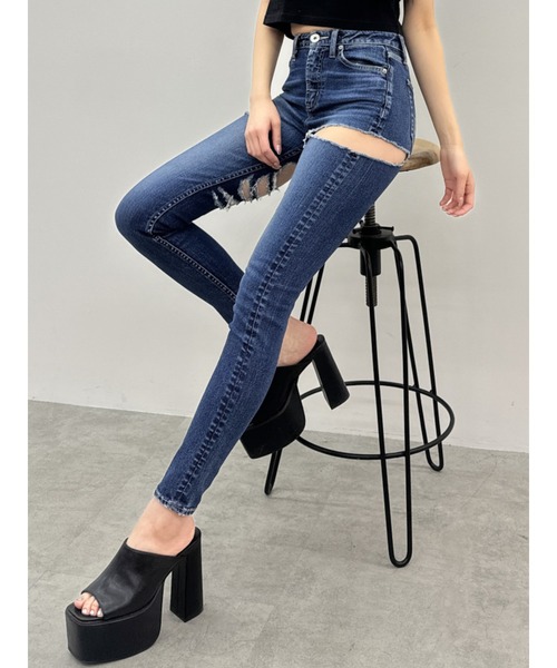 GYDA（ジェイダ） ジーンズ デニム デニムパンツ ミドルウエストSIDE