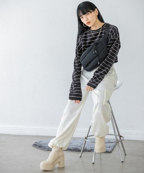 「JEANASIS」 カーゴパンツ MEDIUM ブラック レディース