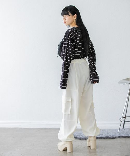 「JEANASIS」 カーゴパンツ MEDIUM ブラック レディース