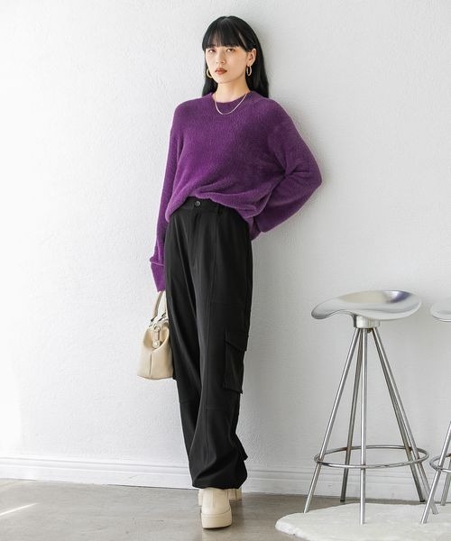 「JEANASIS」 カーゴパンツ MEDIUM ブラック レディース