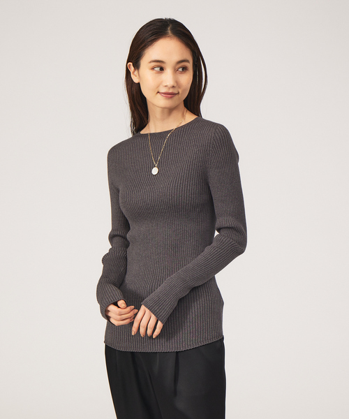 「qualite」 長袖ニット フリー オレンジ レディース_画像3