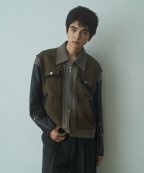 PHILTHEORY ブルゾン アウター Docking tweed blouson / ドッキング