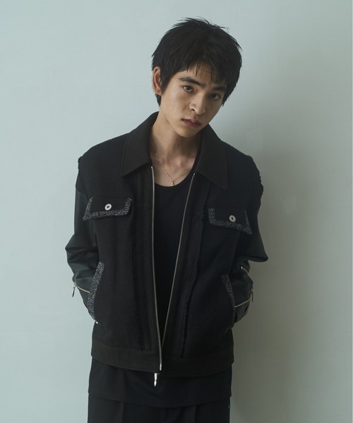 PHILTHEORY ブルゾン アウター Docking tweed blouson / ドッキング