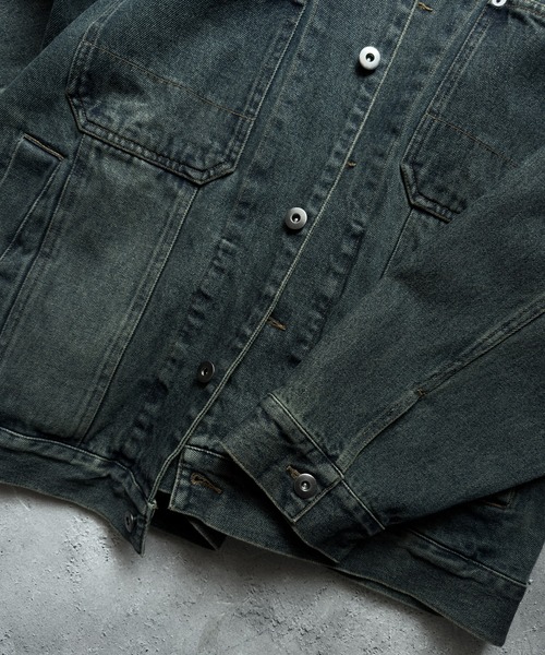 RUUBON カバーオール 「RUUBON」corduroy collar denim coverall