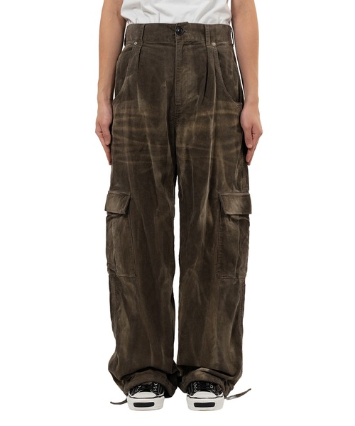 KAMIYA カーゴパンツ Sun Faded Like Corduroy Fatigue Pants メンズ