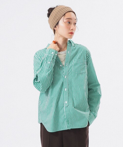 ★日本製 BEAMS BOY ギンガムチェック ボタンダウン シャツ ブラウス BEAMS BOY - ☆日本製 BEAMS BOY ギンガムチェック ボタンダウン