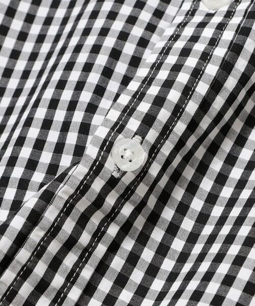 ブラウス シャツ 100/2 ギンガムチェック ボタンダウン シャツ レディースの画像