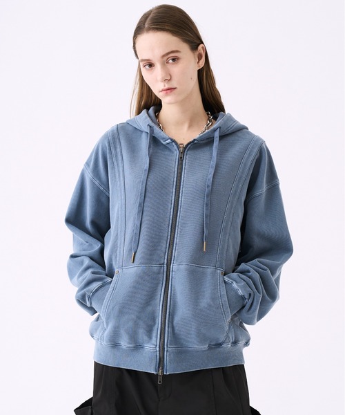 KUUUPY（クーピー） パーカー Pigment-Dyed Double-Zip Hoodie