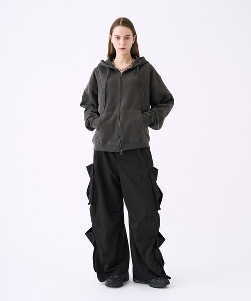 KUUUPY（クーピー） パーカー Pigment-Dyed Double-Zip Hoodie