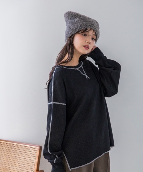 polcadot（ポルカドット） ニット帽 ニットキャップ 猫耳ファーワッチ