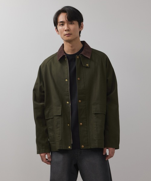 ROCKYロッキーダック地デトロイトジャケット短丈襟コーデュロイカバーオールXL ロッキーモンロー Rocky Monroe カバーオール ワークジャケット ダック