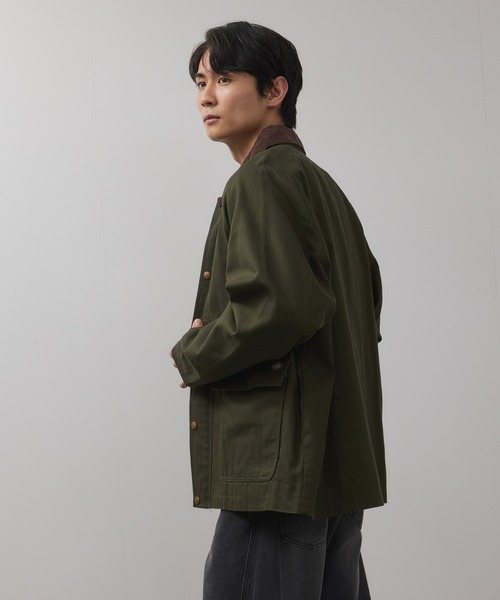 Dickies ワークジャケット　襟コーデュロイ Dickies（ディッキーズ） ブルゾン アウター 襟コーデュロイ ダック
