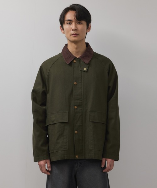 90s ディッキーズ チャコール コーデュロイ襟 カバーオール ダック地 Dickies（ディッキーズ） ブルゾン アウター 襟コーデュロイ ダック