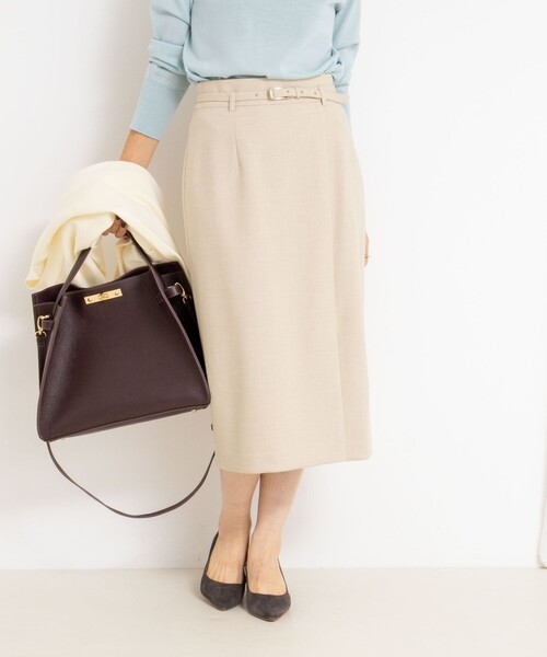 【未使用】NOLLEY'Sスカート風 大人オールインワン ベージュ 定価1.8万 NOLLEY'S Sophi（ノーリーズソフィー） スカート ウォッシャブルベルト