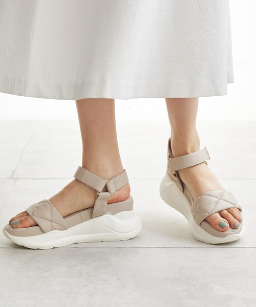 「Lucida」 フラットサンダル 35 ブラック レディース_画像6