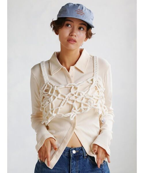 FIKA.（フィーカ） Flower motif knit bustier レディース : ZOZOTOWN