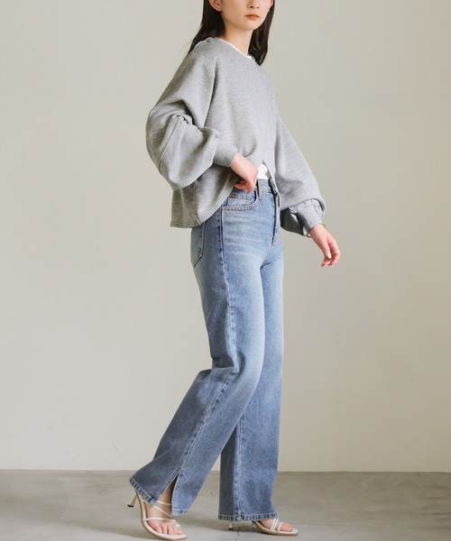 「select MOCA」 スウェットカットソー FREE グレー レディース_画像5