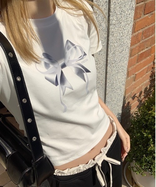 「almo」 「BURLESQUE」半袖Tシャツ FREE ホワイト レディース_画像5