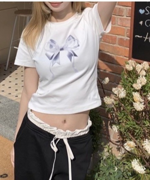 「almo」 「BURLESQUE」半袖Tシャツ FREE ホワイト レディース_画像6