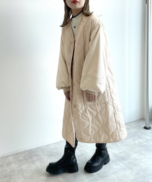 「w closet」 ノーカラーコート FREE ブラック レディース_画像4