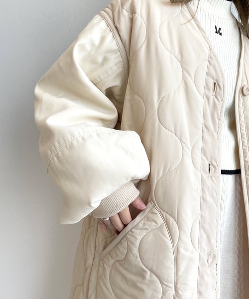 「w closet」 ノーカラーコート FREE ブラック レディース_画像5