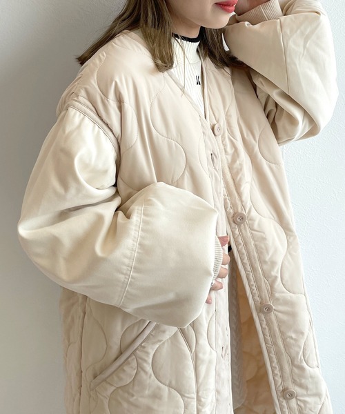 「w closet」 ノーカラーコート FREE ブラック レディース_画像7